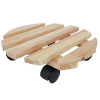 Holz Pflanzenroller d= 30 cm Natur, Kiefer und schwarze Kunststoffrollen