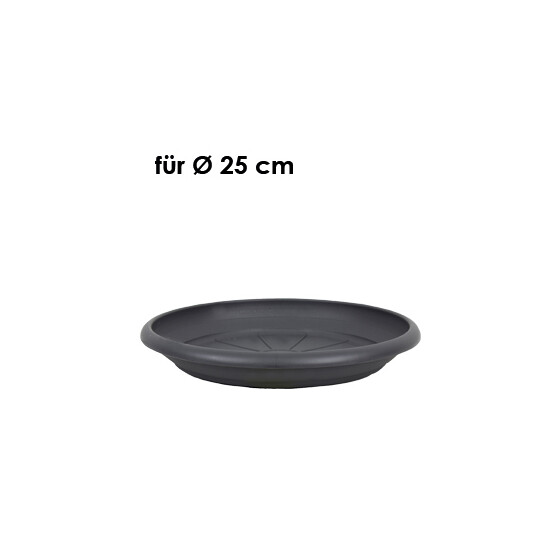 Livinja Untersetzer d= 24 cm, für Pflanzkübel Zylinder d= 25 cm, anthrazit, Polypropylen