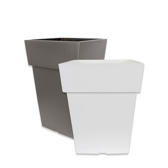 Kunststoff Pflanzkübel LINEA EDGE WEISS 27 x 27 cm, H= 34 cm eckig