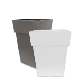 Kunststoff Pflanzkübel LINEA EDGE WEISS 27 x 27 cm,...