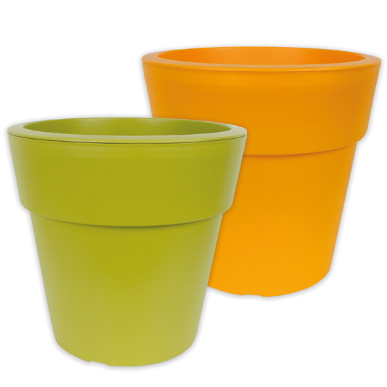 Pflanzkübel LINEA Kunststoff rund d= 20 cm, H= 18,5 cm Gelb-Orange