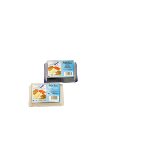 Butterdose Boden weiß meliert Deckel transparent 14 x 9,5 x 5 cm Kühlschrank