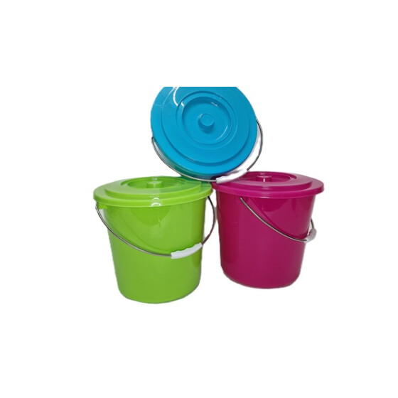 Eimer mit Deckel Kunststoff Metallbügel farbig 10 ltr 28 x 26 cm 1 Stück