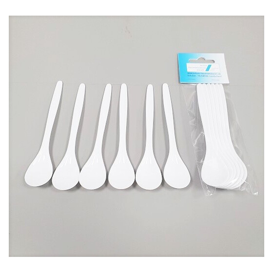 Mehrweg Eierlöffel Kunststoff 6 er-Set, 13,5cm weiß Haushalt Gastrobedarf Schulz 130030