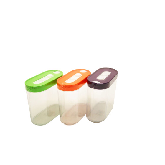 Schüttdose 0,75 Liter stapelbar Kunststoff transparent Deckel diverse Farben 14 x 7 x 14 cm