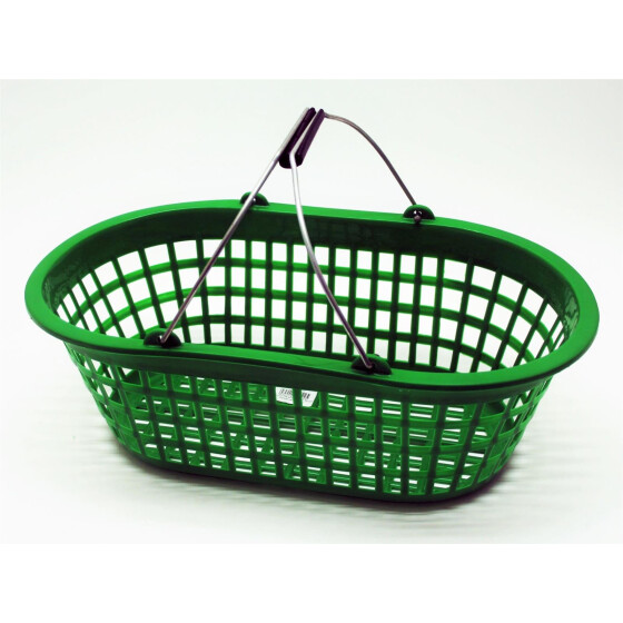 Gartenkorb Ernte Korb oval 15 kg grün mit Metallbügel