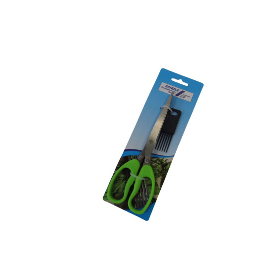 Kräuterschere mit 5 Klingen und Reinigungsbürste