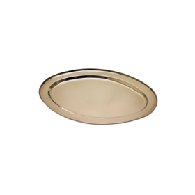 Servierplatte Edelstahl Platte oval 40 x 26 cm...