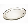 Servierplatte Edelstahl Platte oval Länge 50 cm silberfarben Haushalt Gastrobedarf Schulz 210030