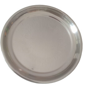 Serviertablett Edelstahl rund silberfarben D= 30,2cm...
