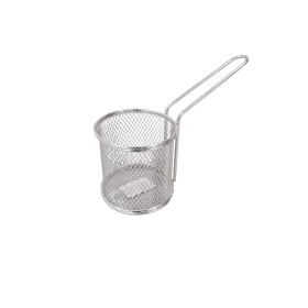 Mini Frittierkorb Servierkorb rund Edelstahl