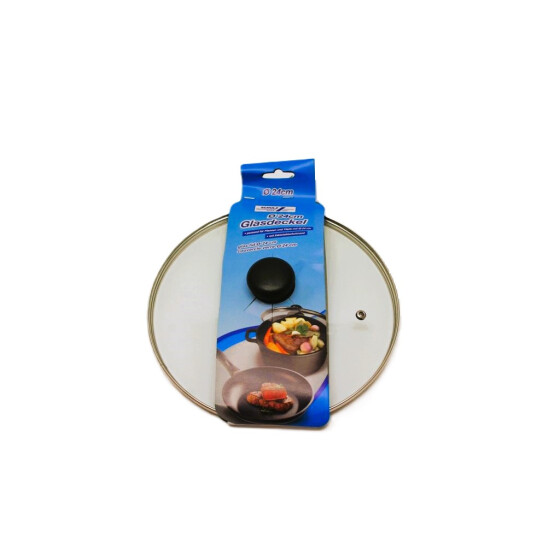 Glasdeckel 24 cm mit Knopf für Pfannen und Töpfe