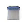 Streu- Schüttdose Salz Zucker transparent 0,3 Liter 11x5 x11cm mini blauer Deckel