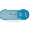Streu- Schüttdose Sieb Zucker Mehl mittel transparent 2,4 Liter 22x8x21,5cm Deckel blau