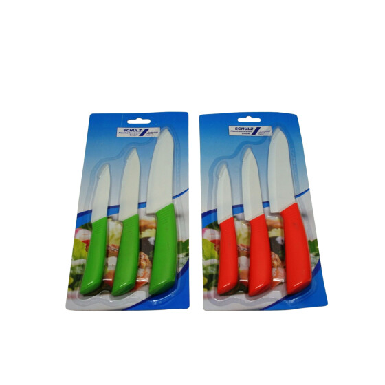 Keramik Messer Set 3 tlg. mit Softgriff - diverse Farben