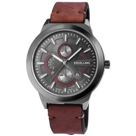 Herren Armbanduhr Kunstlederband braun Chronolook Analog...