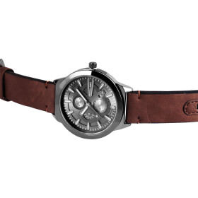 Herren Armbanduhr Kunstlederband braun Chronolook Analog...