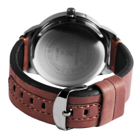 Herren Armbanduhr Kunstlederband braun Chronolook Analog Quartz