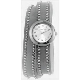 Damenuhr Armbanduhr Wickelband grau Kunstleder Analog...