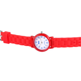 Kinderuhr Silikon Armband rot blaue Ziffern QBOS Analog...