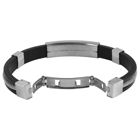Akzent 5040173-001 Armband - Kautschuk/Metall - silberfarben /schwarz