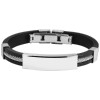 Akzent 5040173-001 Armband - Kautschuk/Metall - silberfarben /schwarz