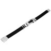 Akzent 5040105-001 Armband aus Echtleder in schwarz und Edelstahl