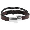 Akzent 5040093-001 Herren Lederarmband in braun/schwarz Edelstahl-Anker braun 23 cm