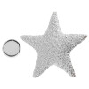 Edelstahl Magnetbrosche Stern Motiv silberfarben 7 x 7 cm für Tasche oder Schal