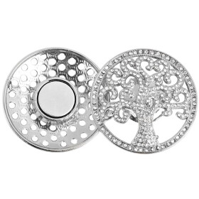 Magnetbrosche 3700014-006 Lebensbaum Metall silberfarben 35 mm