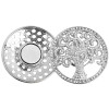 Magnetbrosche 3700014-006 Lebensbaum Metall silberfarben 35 mm