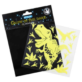 Stylex 44155 "Dinosaurier" Glow in the dark Sticker neongelb