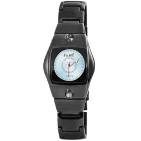 Edelstahl Damenuhr Uhr Gliederarmband schwarz...