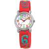 Kinderuhr Zahlen Motiv rotes Silikonband farbige Zahlen Analog Quartzwerk