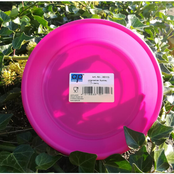 alpfa 851486 Untersetzer für Pflanztopf Sydney 32 cm - 25 cm Durchmesser - berry