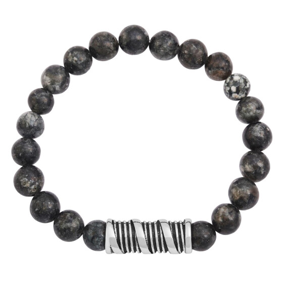 Kugelarmband Naturstein Feuer Achat 21 Kugeln Edelstahlelement
