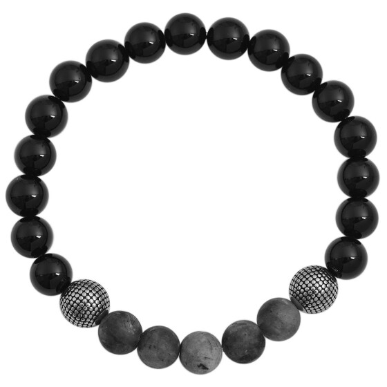 Akzent 5030514-002 Kugelarmband aus Naturstein - Achat und Tremolit