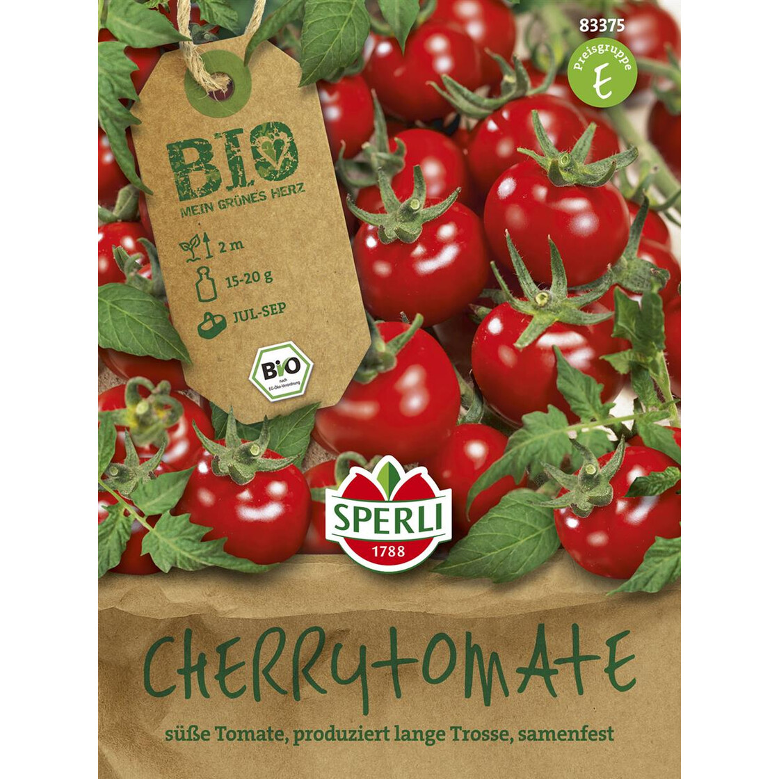 Cherrytomate / BIO Zuckertraube - süße Tomate, produziert lange Tross ...