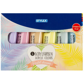 Künstler Acrylfarbe Pastell matt 6er-Set Farben Tube...