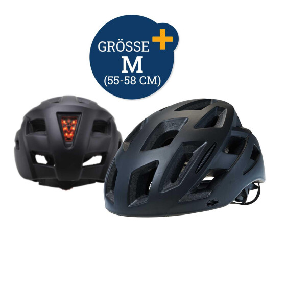 Fahrradhelm LED Sicherheits Rücklicht - Größe M - 55-58cm Fahrradzubehör Helme Filmer Premium 49710