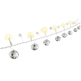 10er LED Lichterkette Glöckchen Timer Funktion warm-weiß 3000 K Batteriebetrieben Dekobedarf Goobay 57949