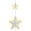 Goobay 80er LED Sternenvorhang mit Fernbedienung, Timer-Funktion, 8 Leuchtmodi, Dimmer und 31 V-Außentrafo, warm-weiß (3000 K)