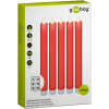 5er-Set rote LED-Echtwachs-Stabkerzen, inkl. Fernbedienung -  Wunderschöne und sichere Lichtlösung für viele Bereiche wie Haus und Loggia, Büros oder Schulen