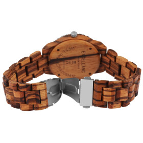Excellanc 2810007-001 Unisex Armbanduhr aus Zebraholz