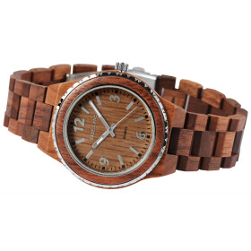 Excellanc 2810007-002 Unisex Armbanduhr aus Walnussholz