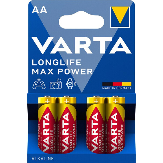Varta Longlife Max Power LR6/AA (Mignon) (4706) - Alkali-Mangan Batterie (Alkaline), 1,5 V