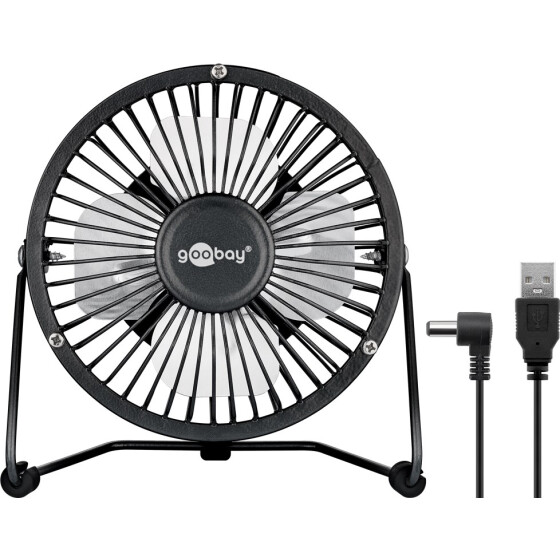 Goobay 62060 4 Zoll USB-Ventilator für den Schreibtisch schwarz
