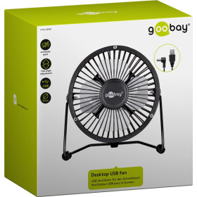 Goobay 62060 4 Zoll USB-Ventilator für den Schreibtisch schwarz