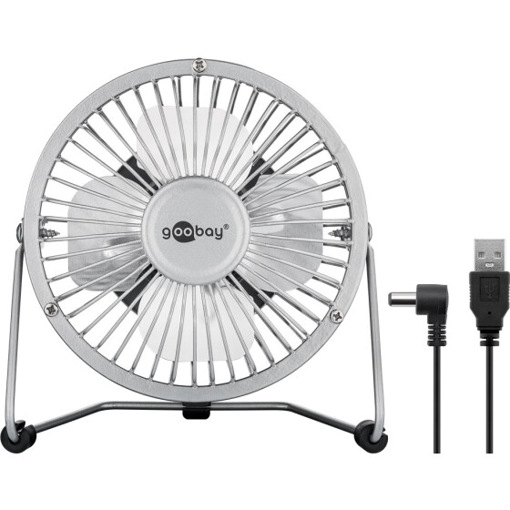 Goobay 77503 4 Zoll USB-Ventilator für den Schreibtisch silberfarben