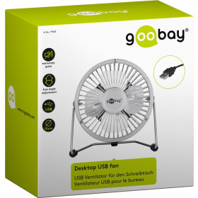 Goobay 77503 4 Zoll USB-Ventilator für den Schreibtisch silberfarben